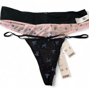 Mesh thong bundle of 3